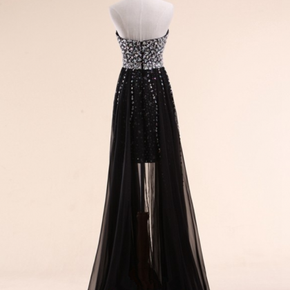 Black Rhinestones Prom Dress Cocktail Dress /..