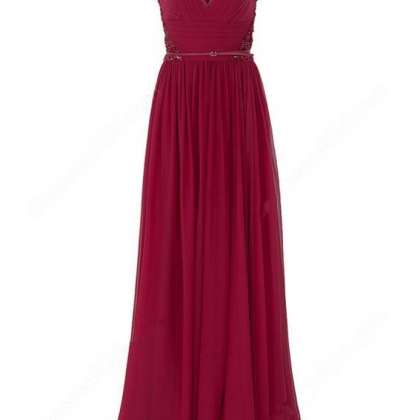 A-line Scoop Neck Chiffon Floor-length Sashes /..
