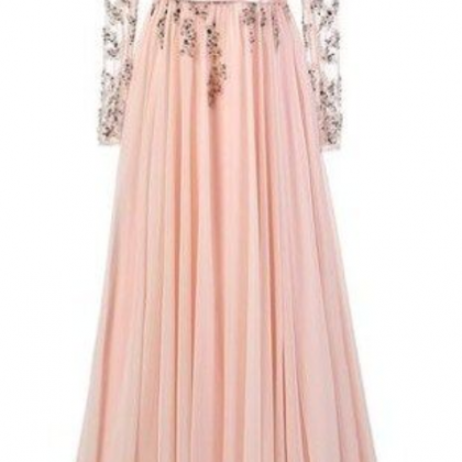 Elegant A-line Scoop Prom Dresses,floor Length..