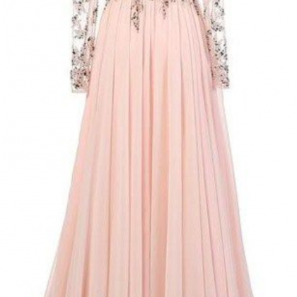 Elegant A-line Scoop Prom Dresses,floor Length..