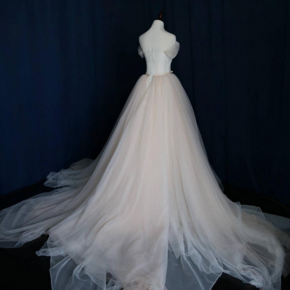 A-line Wedding Dress, Off-shoulder Wedding..