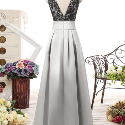 Decent Silver Prom Bridesmaid Dresses Scoop Low..