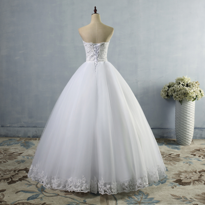 Long Wedding Dress, Lace Wedding Dress, Tulle..