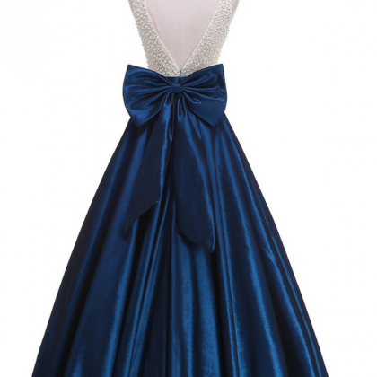 Design Vestido Longo Royal Blue Beading Top..