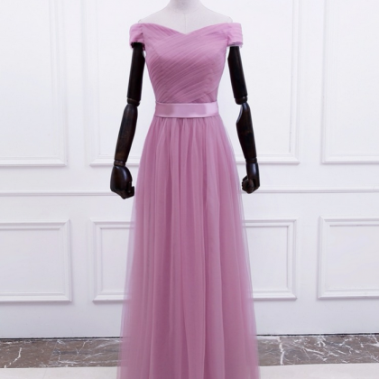 Robe De Soiree Floor-length V-neck Dark Pink..