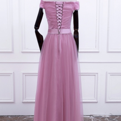 Robe De Soiree Floor-length V-neck Dark Pink..