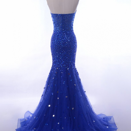 Luxury Sequin Crystals Evening Party Dress Long..
