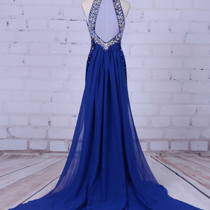 Luxury Mermaid Evening Gowns Royal Blue Velvet..