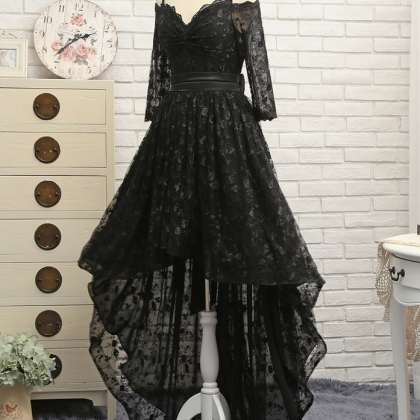 Black Prom Dresses A-line Spaghetti Straps Short..