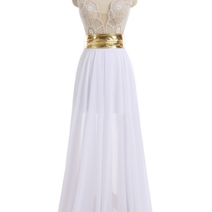 Luxurious Prom Dresses A-line V-neck Cap Sleeves..