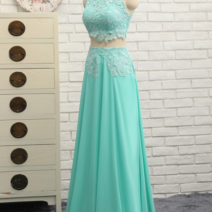 Elegant Bright Orange A-line High Collar Halter Neck Chest Hollow Chiffon Long Prom Dress Evening Dress cc4728