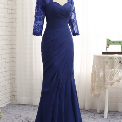 Royal Blue Mother Of The Bride Dresses Mermaid 3/4..