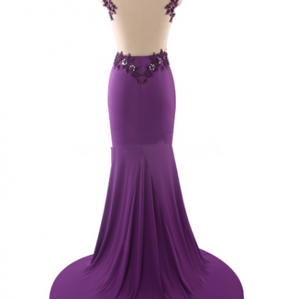 Purple Formal Party Gowns Long Evening Dresses..