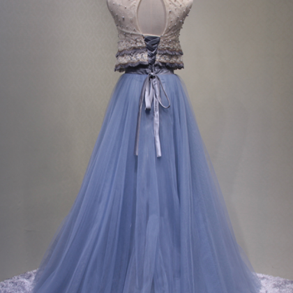 The Bride Banquet Elegant Long Evening Dress Blue..
