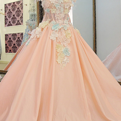 Evening Dress High-grade Luxury Satin Lace Flower..