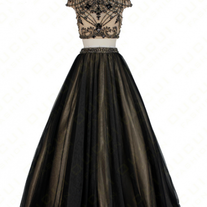 Real Photos Cap Sleeves Ball Gown Long Prom..