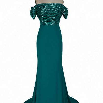 Off-the-shoulder Sequin Beaded Mermaid Long Prom,..