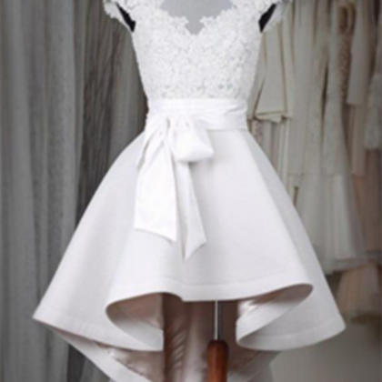 White Lace Short Homecoming Dress For Teens,classy..