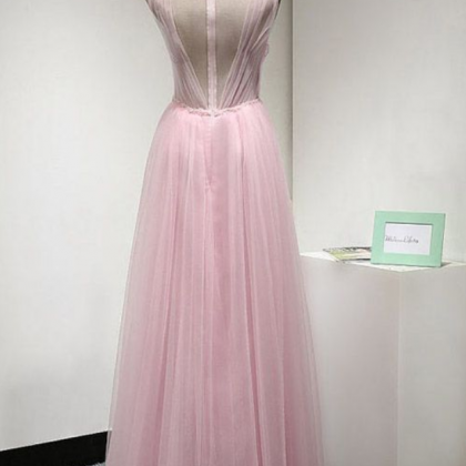 Pink Prom Dresses Long, Popular A-line Prom..