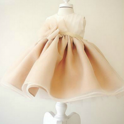 Flower Girl Dress, Light Brown Flower Girl Dress,..