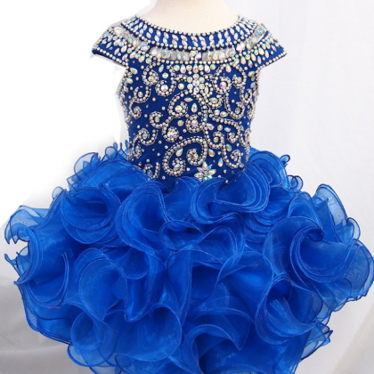Flower Girl Dresses Royal Blue Ruffled Toddler..