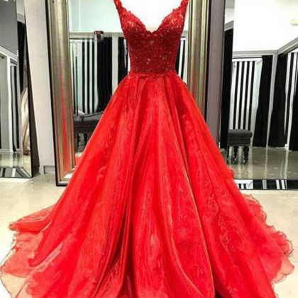Sexy V-neck Prom Dress,tulle Prom Dress,lace Prom..