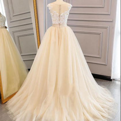 Champagne Wedding Dress,with Removable Skirt..