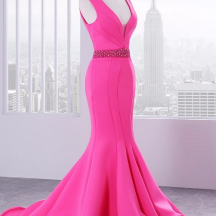 Luxury Satin Mermaid Prom Dress,long Evening Dress..