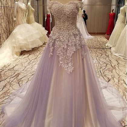 Charming Off Shoulder Prom Dress, Sexy Tulle..