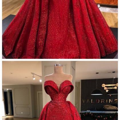 Mermaid Red Lace Prom Dress Long Prom Gowns