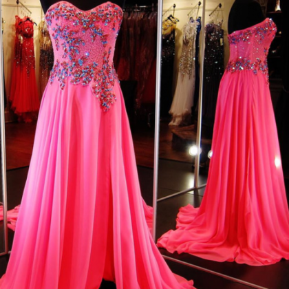 Pink Prom Dress,junior Senior Prom Dresses, Prom..