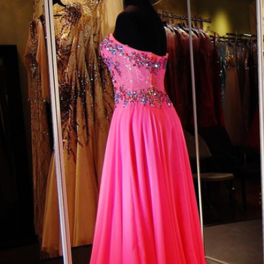Pink Prom Dress,junior Senior Prom Dresses, Prom..