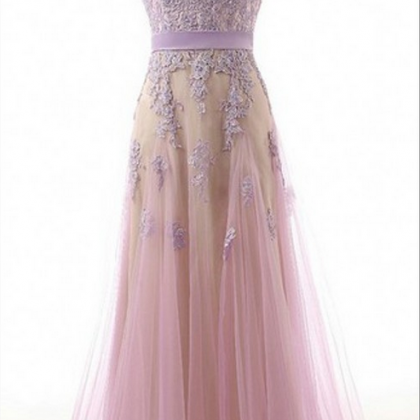 Prom Dress Pink Dress Lace Prom Dress With Light..