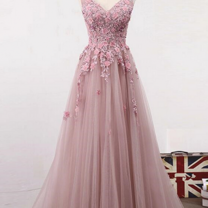 Pink Party Dress, Tulle Junior Prom Gown 2019,..