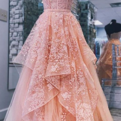 Sweetheart Neck Tulle Long Prom Dress, Princess..