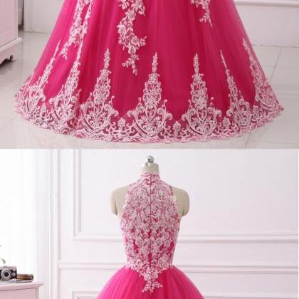 Stylish Pink Tulle Long Quinceanera Dress, Long..