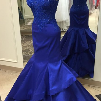 Prom Dresses, Sexy Mermaid Prom Dress, Royal Blue..