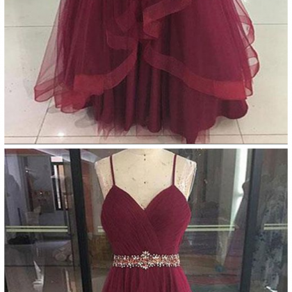A-line Bridal Dress,v-neck Prom Gowns, Sweep Train..