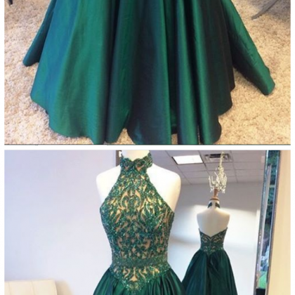Green Prom Dresses 2019 Halter Neckline, Birthday..