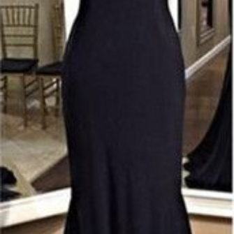 Sexy Black Prom Dress Deep V Back ,long Homecoming..