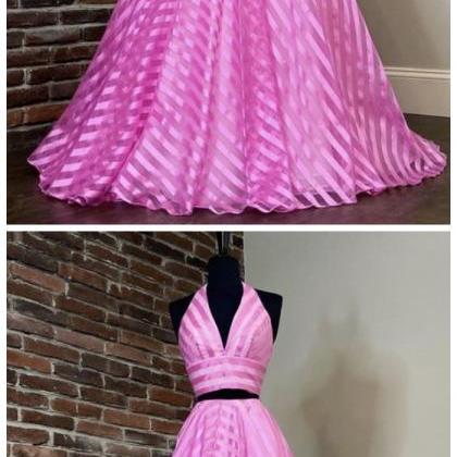 Adore Outfit Stripe Prom Dress Two Pieces Evening..