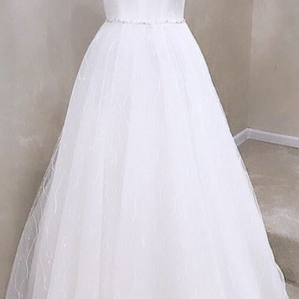 Adore Outfit Fashion V Neck White Wedding Dress..