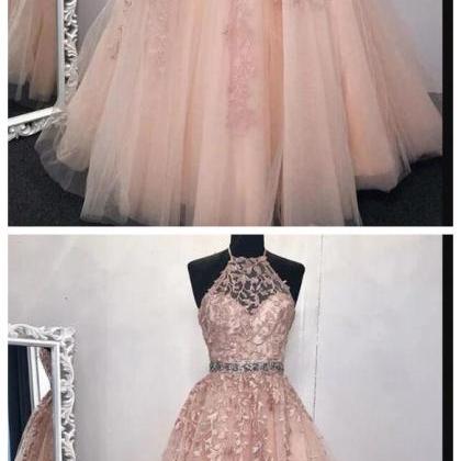 Blush Pink Prom Dress Long