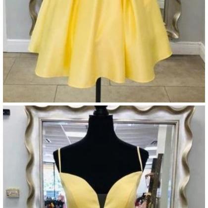 Homecoming Yellow Dresses With Pockets SYH31