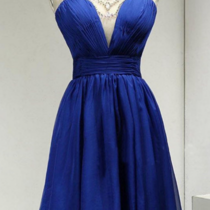 Beautiful Blue Homecoming Dress 2019, Chiffon..