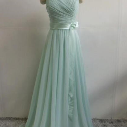Beautiful Mint Green Chiffon Simple Prom Dress ,..