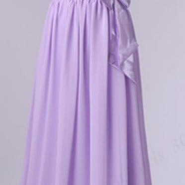 Simple Chiffon Lavender Bridesmaid Dresses, Halter..