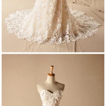 Lace Prom Dress,sweetheart Prom Dress,white..