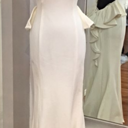 Real Image Prom Dress Mermaid White Crew Backless..