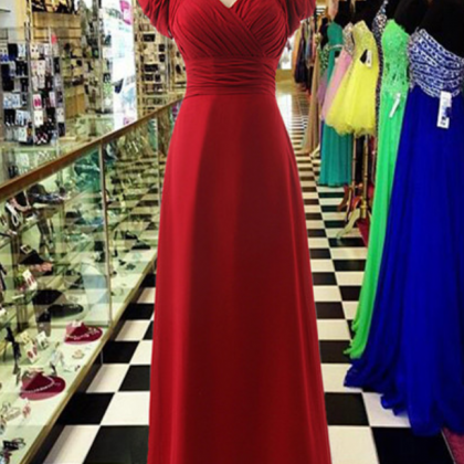 Custom Made Red Chiffon Prom Dress,halter Party..